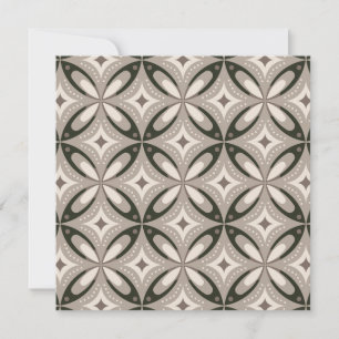 Beige and Brown Retro circular shapes Holiday Card