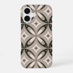 Beige and Brown Retro circular shapes iPhone 16 Case