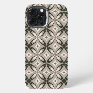 Beige and Brown Retro circular shapes iPhone 13 Pro Max Case