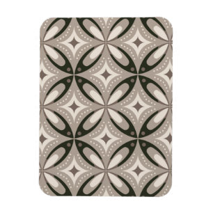Beige and Brown Retro circular shapes Magnet