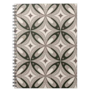Beige and Brown Retro circular shapes Notebook