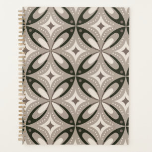 Beige and Brown Retro circular shapes Planner