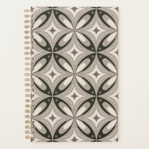 Beige and Brown Retro circular shapes Planner