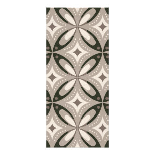 Beige and Brown Retro circular shapes Rack Card