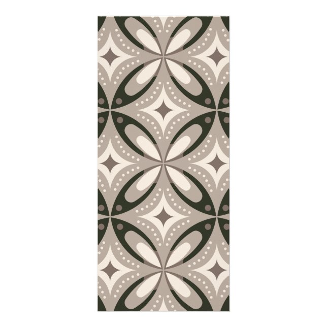 Beige and Brown Retro circular shapes Rack Card (Front)