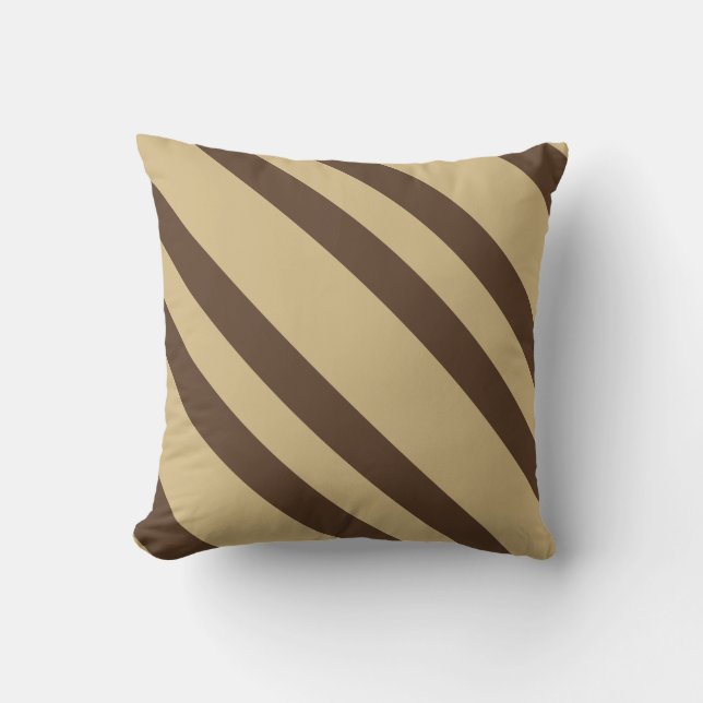 Beige and brown stripes cushion (Front)