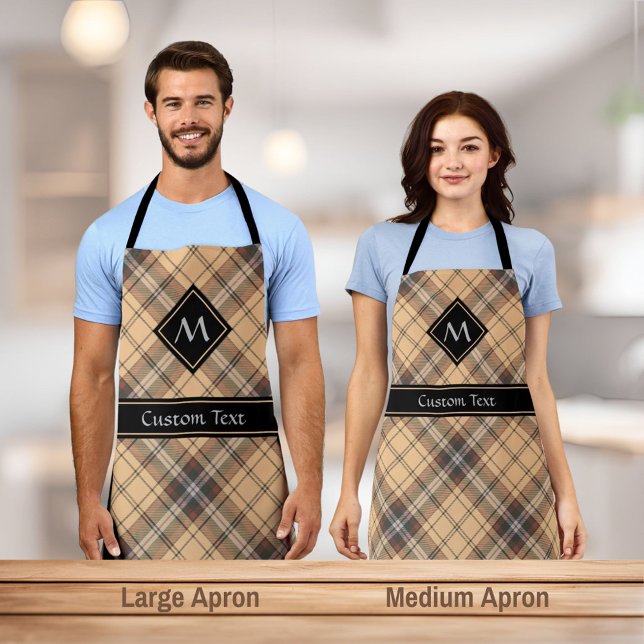 Beige and Brown Tartan Apron (Creator Uploaded)