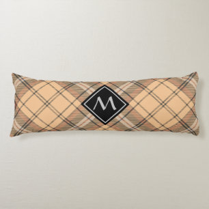 Beige and Brown Tartan Body Cushion