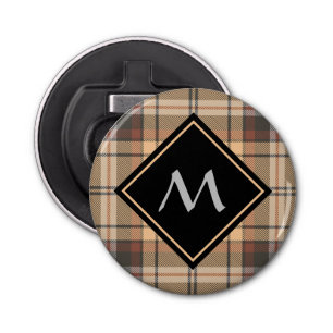 Beige and Brown Tartan Bottle Opener