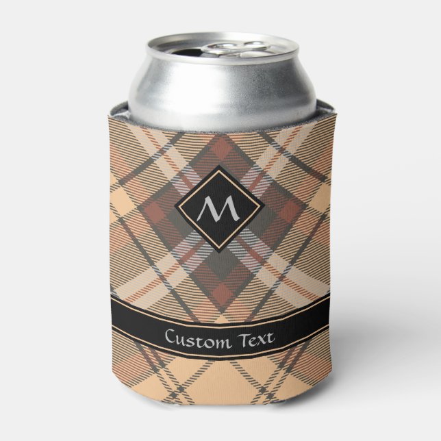 Beige and Brown Tartan Can Cooler (Can Front)