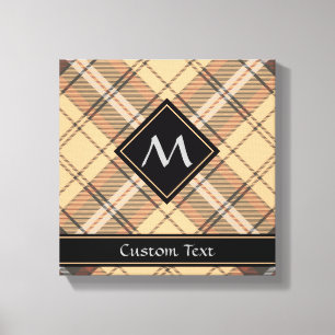 Beige and Brown Tartan Canvas Print