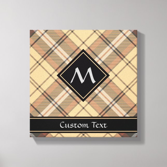 Beige and Brown Tartan Canvas Print (Front)