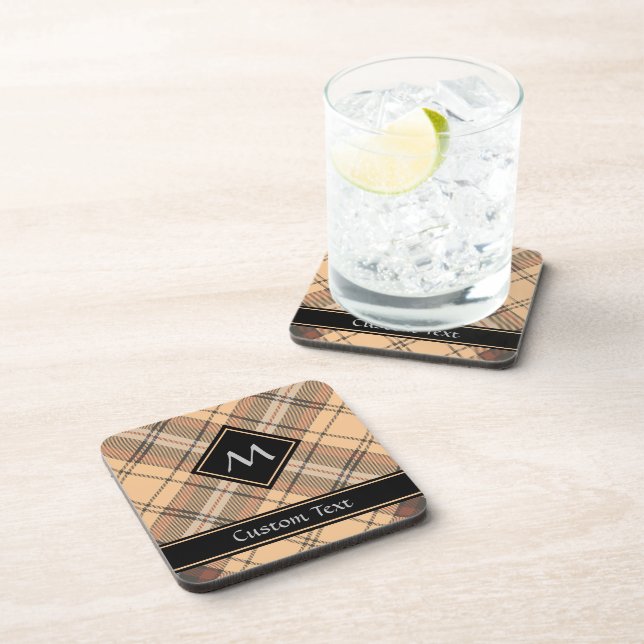 Beige and Brown Tartan Coaster (Right Side)