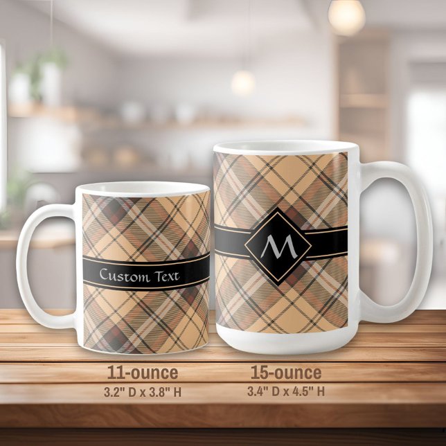 Beige and Brown Tartan Coffee Mug (Creator Uploaded)
