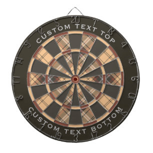 Beige and Brown Tartan Dartboard