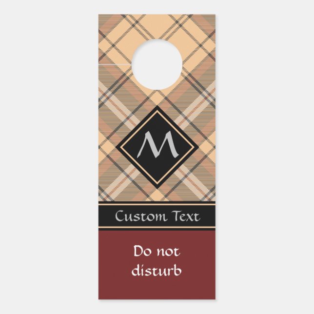 Beige and Brown Tartan Door Hanger (Front)