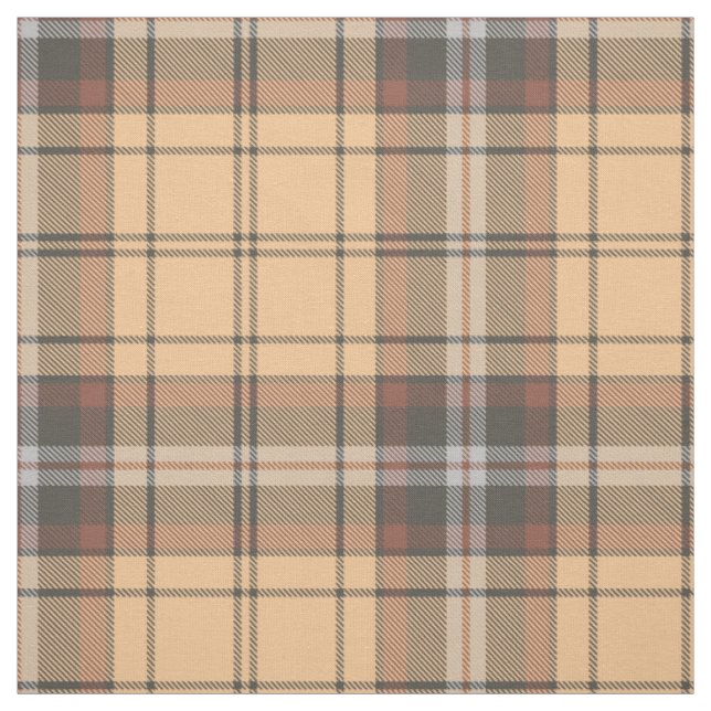 Beige and Brown Tartan Fabric (Swatch)