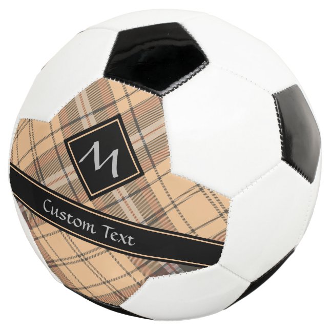 Beige and Brown Tartan Football (Three Quarter)