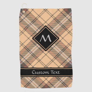 Beige and Brown Tartan Golf Towel