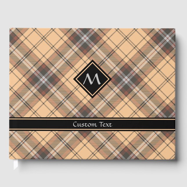 Beige and Brown Tartan Guest Book (Front)