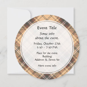 Beige and Brown Tartan Invitation