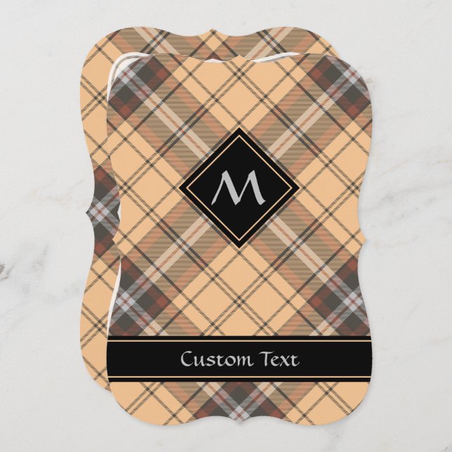 Beige and Brown Tartan Invitation (Front/Back)