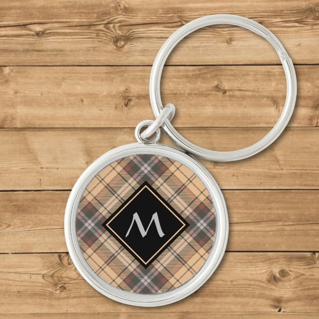 Beige and Brown Tartan Key Ring (Creator Uploaded)