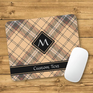 Beige and Brown Tartan Mouse Mat