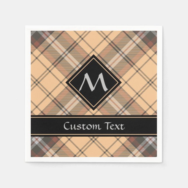 Beige and Brown Tartan Napkin (Front)
