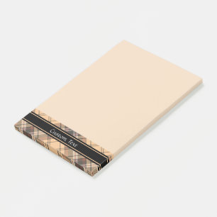 Beige and Brown Tartan Post-it Notes