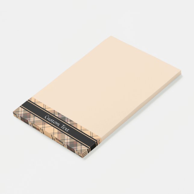 Beige and Brown Tartan Post-it Notes (Angled)