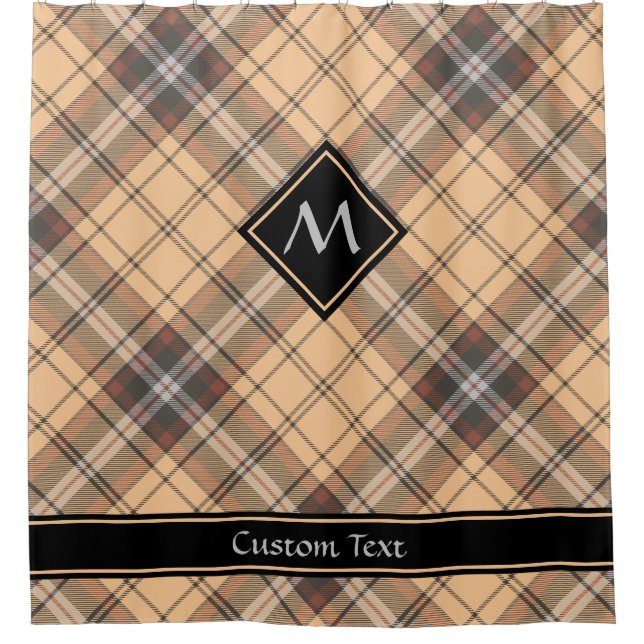 Beige and Brown Tartan Shower Curtain (Front)