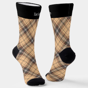 Beige and Brown Tartan Socks