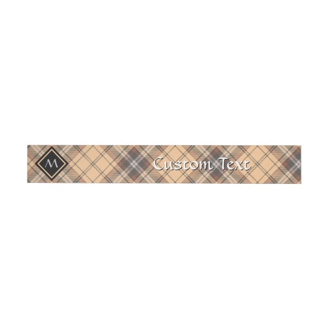 Beige and Brown Tartan Wraparound Address Label (Individual)