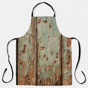 Beige and brown wooden board apron
