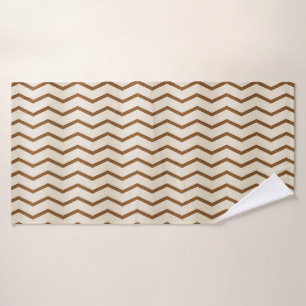 Beige and Brown Zigzag bath towel
