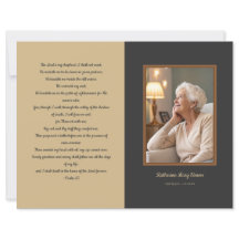 Beige and Charcoal 4-Page Funeral Program