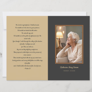 Beige and Charcoal 4-Page Funeral Program