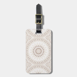 Beige and Cream Mandala Pattern Luggage Tag