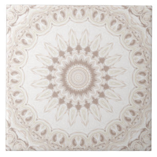 Beige and Cream Mandala Pattern Tile