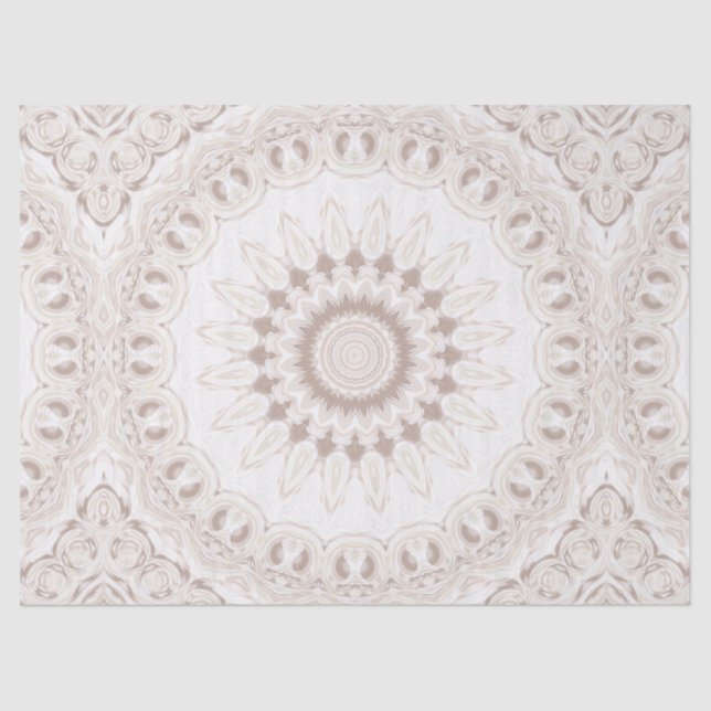 Beige and Cream Mandala Pattern Tissue Paper (Front)