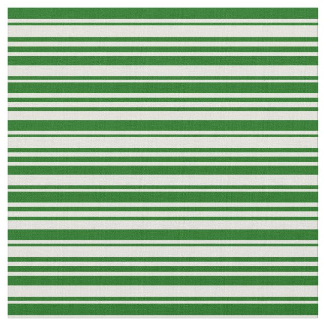 Beige and Dark Green Coloured Pattern of Stripes Fabric (Close Up)