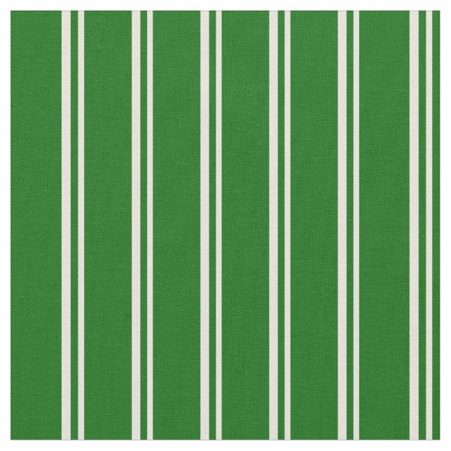Beige and Dark Green Stripes/Lines Pattern Fabric (Close Up)