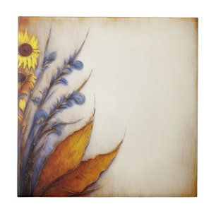 Beige and flora detaialed Ceramic Tile