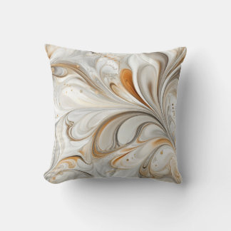 Beige and Gold Marble Decorative Throw Pillow