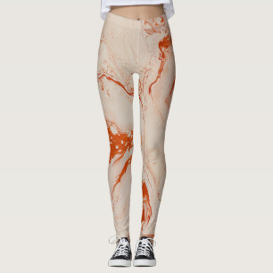 Beige and gold marble texture look leggings