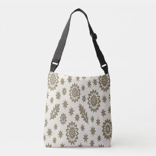 Beige and Golden Stars Crossbody Bag