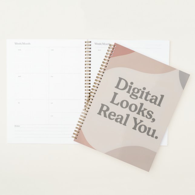 Beige and gray marble tones AI art  Planner (Display)