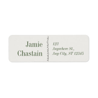 Beige and Green Elegant Classic Return Address