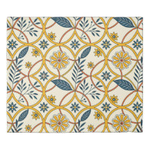 Beige and green floral pattern